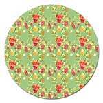 Retro 1880s Flowers Pattern 17 Magnet 5  (Round)