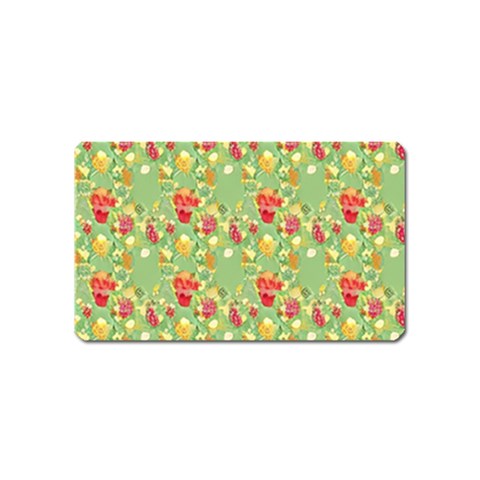 Retro 1880s Flowers Pattern 17 Magnet (Name Card) from ArtsNow.com Front