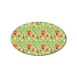 Retro 1880s Flowers Pattern 17 Sticker Oval (10 pack)