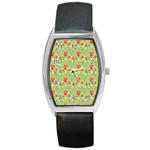 Retro 1880s Flowers Pattern 17 Barrel Style Metal Watch