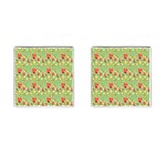 Retro 1880s Flowers Pattern 17 Cufflinks (Square)