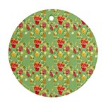 Retro 1880s Flowers Pattern 17 Round Ornament (Two Sides)