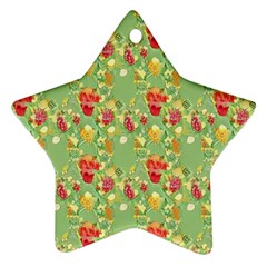 Retro 1880s Flowers Pattern 17 Star Ornament (Two Sides) from ArtsNow.com Front