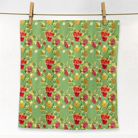 Retro 1880s Flowers Pattern 17 Face Towel from ArtsNow.com Front