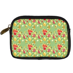 Retro 1880s Flowers Pattern 17 Digital Camera Leather Case from ArtsNow.com Front