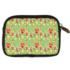 Retro 1880s Flowers Pattern 17 Digital Camera Leather Case from ArtsNow.com Back