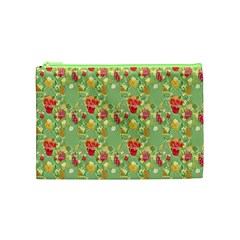 Retro 1880s Flowers Pattern 17 Cosmetic Bag (Medium) from ArtsNow.com Front