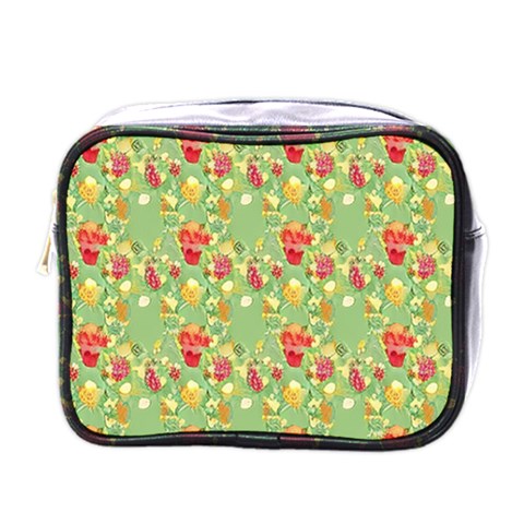 Retro 1880s Flowers Pattern 17 Mini Toiletries Bag (One Side) from ArtsNow.com Front