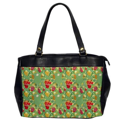 Retro 1880s Flowers Pattern 17 Oversize Office Handbag from ArtsNow.com Front