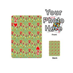 Retro 1880s Flowers Pattern 17 Playing Cards 54 Designs (Mini) from ArtsNow.com Front - Heart2