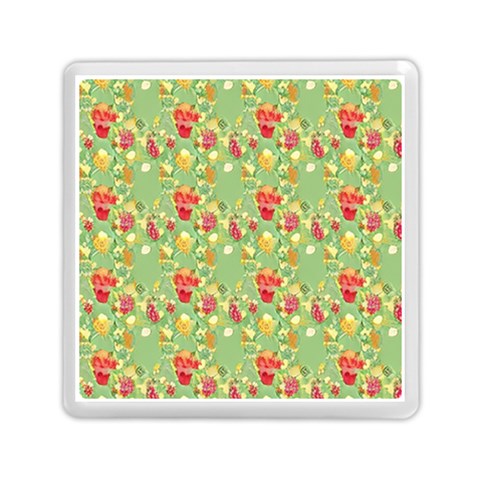 Retro 1880s Flowers Pattern 17 Memory Card Reader (Square) from ArtsNow.com Front