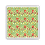 Retro 1880s Flowers Pattern 17 Memory Card Reader (Square)