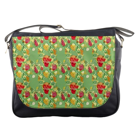 Retro 1880s Flowers Pattern 17 Messenger Bag from ArtsNow.com Front