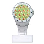 Retro 1880s Flowers Pattern 17 Plastic Nurses Watch