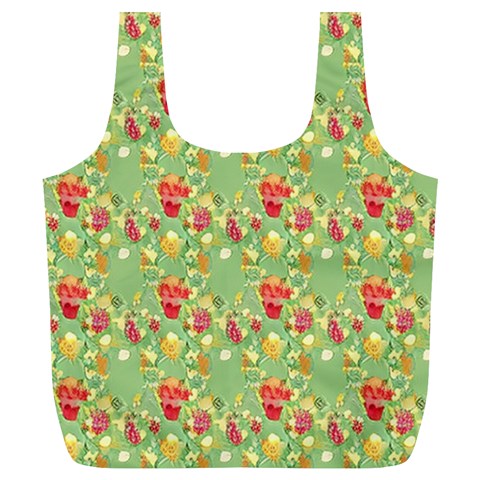 Retro 1880s Flowers Pattern 17 Full Print Recycle Bag (XL) from ArtsNow.com Front