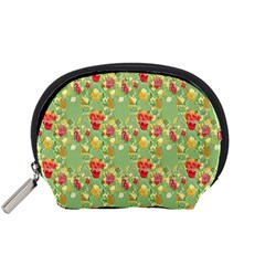 Retro 1880s Flowers Pattern 17 Accessory Pouch (Small) from ArtsNow.com Front