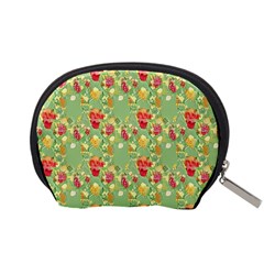 Retro 1880s Flowers Pattern 17 Accessory Pouch (Small) from ArtsNow.com Back