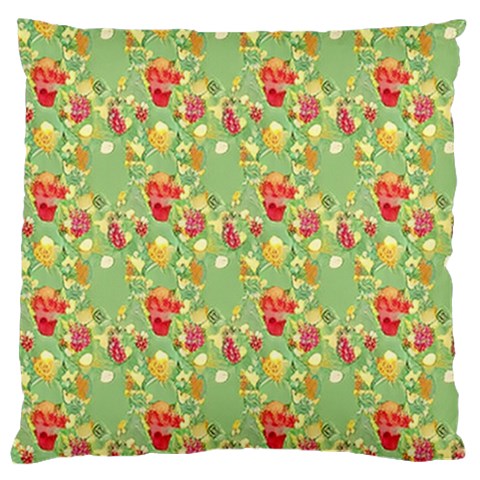 Retro 1880s Flowers Pattern 17 Large Premium Plush Fleece Cushion Case (One Side) from ArtsNow.com Front