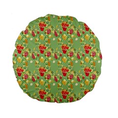 Retro 1880s Flowers Pattern 17 Standard 15  Premium Flano Round Cushions from ArtsNow.com Front