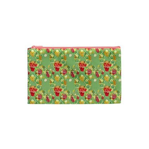 Retro 1880s Flowers Pattern 17 Cosmetic Bag (XS) from ArtsNow.com Front