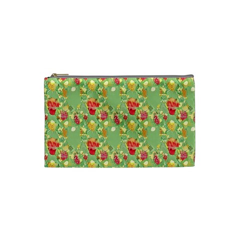 Retro 1880s Flowers Pattern 17 Cosmetic Bag (XS) from ArtsNow.com Front