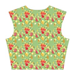 Retro 1880s Flowers Pattern 17 Cotton Crop Top from ArtsNow.com Back