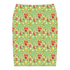 Retro 1880s Flowers Pattern 17 Midi Wrap Pencil Skirt from ArtsNow.com Back