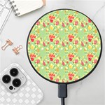 Retro 1880s Flowers Pattern 17 Wireless Fast Charger(Black)