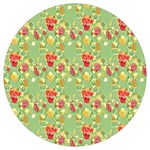 Retro 1880s Flowers Pattern 17 Round Trivet