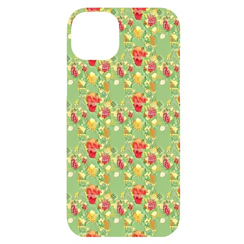 Retro 1880s Flowers Pattern 17 iPhone 14 Plus Black UV Print Case from ArtsNow.com Front