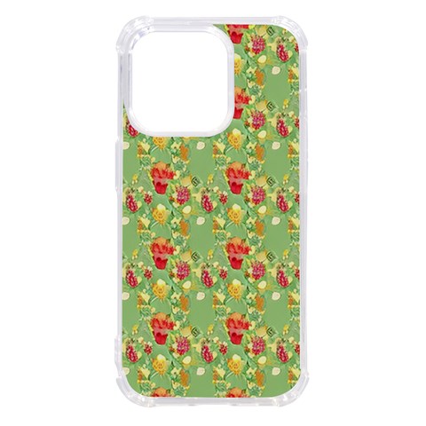 Retro 1880s Flowers Pattern 17 iPhone 14 Pro TPU UV Print Case from ArtsNow.com Front