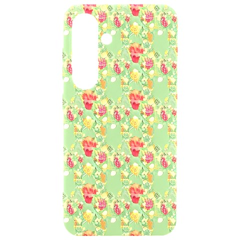 Retro 1880s Flowers Pattern 17 Samsung Galaxy S24 6.2 Inch Black TPU UV Case from ArtsNow.com Front