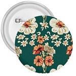 Retro 1880s Flowers Pattern 20 3  Buttons