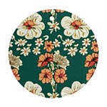 Retro 1880s Flowers Pattern 20 Ornament (Round)