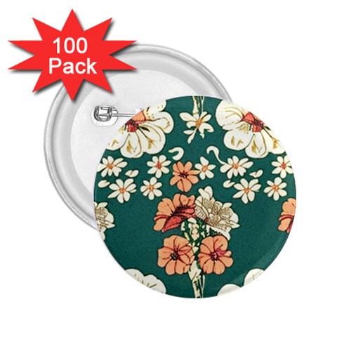 Retro 1880s Flowers Pattern 20 2.25  Buttons (100 pack)  from ArtsNow.com Front