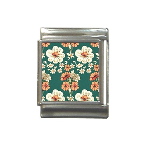 Retro 1880s Flowers Pattern 20 Italian Charm (13mm) from ArtsNow.com Front