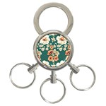 Retro 1880s Flowers Pattern 20 3-Ring Key Chain