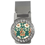 Retro 1880s Flowers Pattern 20 Money Clips (CZ) 