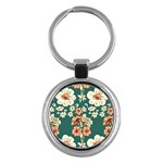 Retro 1880s Flowers Pattern 20 Key Chain (Round)