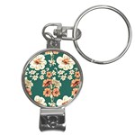 Retro 1880s Flowers Pattern 20 Nail Clippers Key Chain