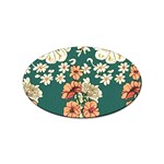 Retro 1880s Flowers Pattern 20 Sticker (Oval)