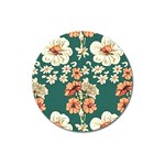 Retro 1880s Flowers Pattern 20 Magnet 3  (Round)