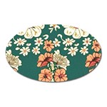 Retro 1880s Flowers Pattern 20 Oval Magnet