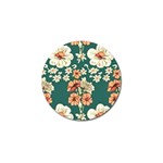 Retro 1880s Flowers Pattern 20 Golf Ball Marker