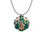 Retro 1880s Flowers Pattern 20 1  Button Necklace