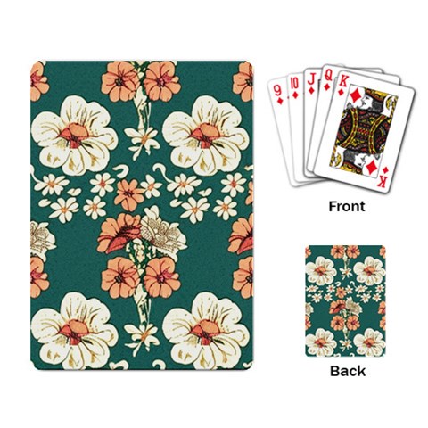 Retro 1880s Flowers Pattern 20 Playing Cards Single Design (Rectangle) from ArtsNow.com Back