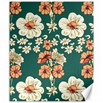 Retro 1880s Flowers Pattern 20 Canvas 8  x 10 