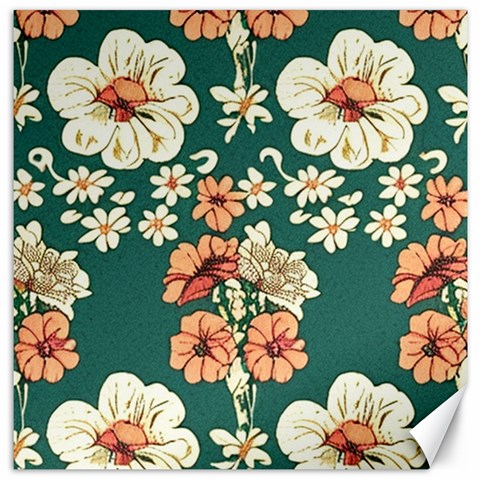 Retro 1880s Flowers Pattern 20 Canvas 12  x 12  from ArtsNow.com 11.4 x11.56  Canvas - 1