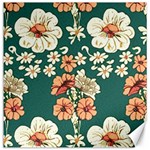 Retro 1880s Flowers Pattern 20 Canvas 12  x 12 