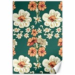 Retro 1880s Flowers Pattern 20 Canvas 12  x 18 